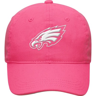 Girls Youth Philadelphia Eagles Pink Primary Logo Slouch Adjustable Hat 3093764